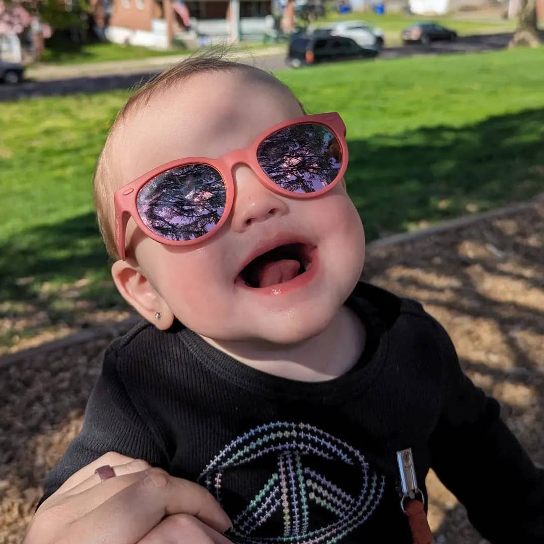 Round Sunglasses | Dusty Rose: Baby (Ages 0-2) / Brown Polarized Lens