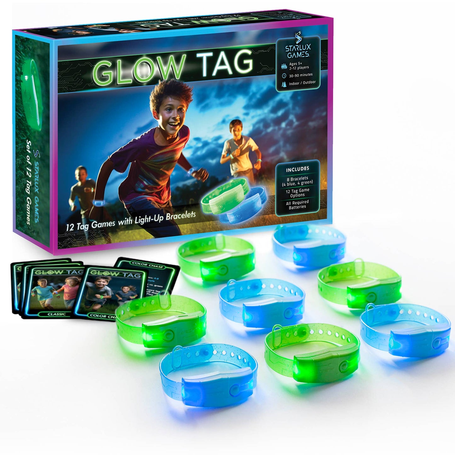 Glow Tag – With 12 Glow in the Dark Game Options