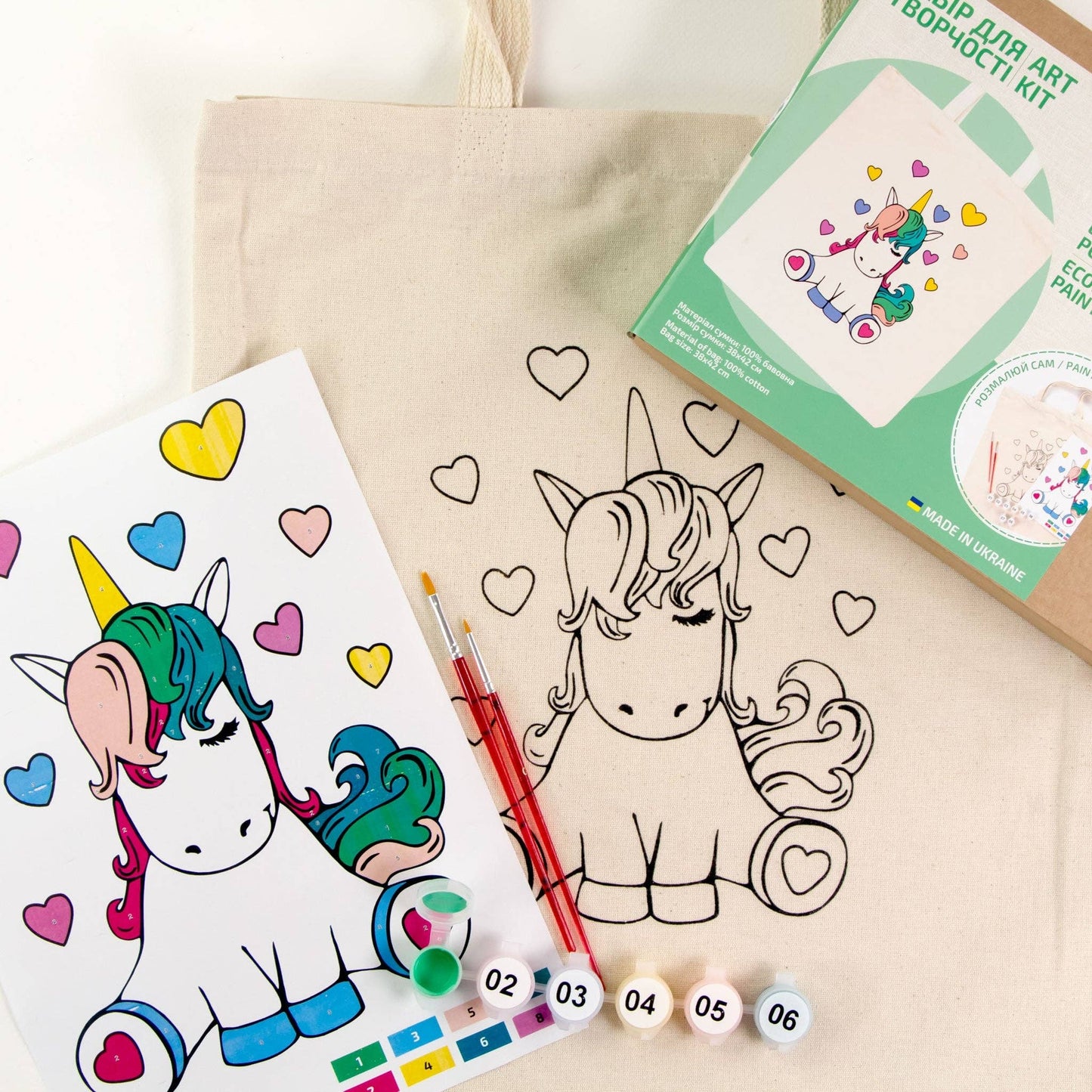 Eco-Friendly Cotton bag Coloring Kit – Unicorn