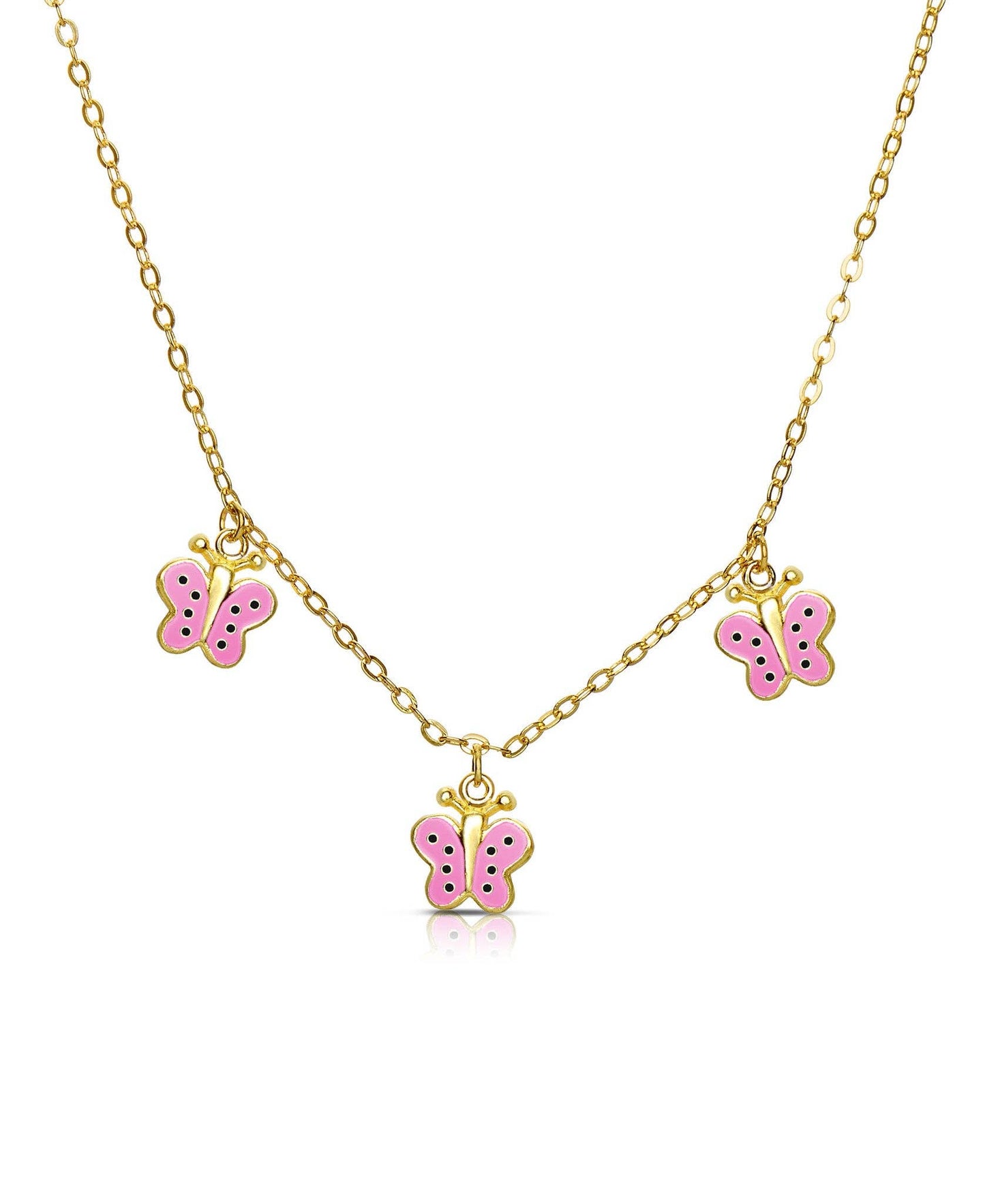 Butterfly Dangle Necklace: Multi