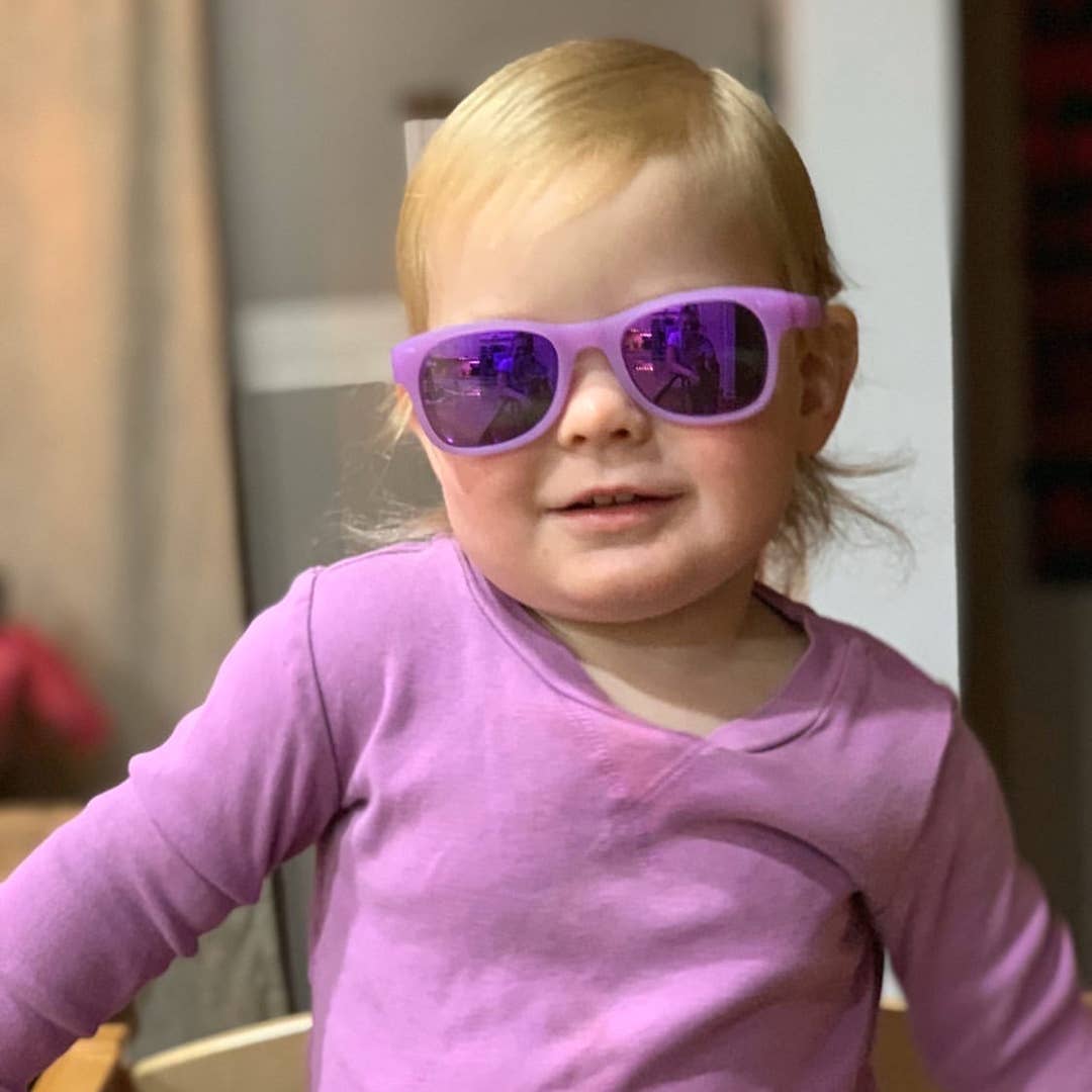 Lavender Glitter Sunglasses: Toddler (Ages 2-4) / Grey Polarized Lens