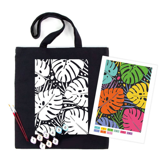 Eco-Friendly Cotton bag Coloring Kit – Tropical Leaves