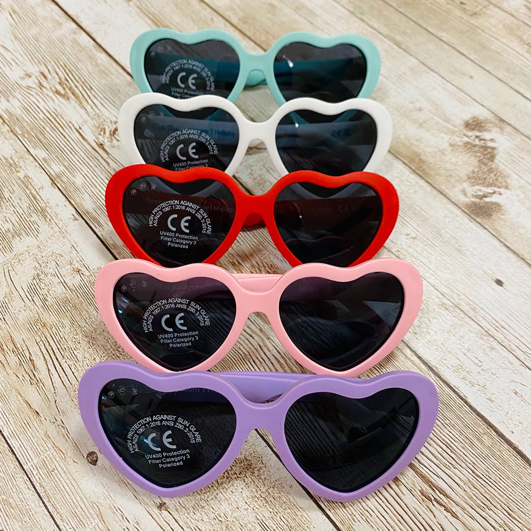Heart Sunglasses | Lilac: Baby (Ages 0-2) / Grey Polarized Lens
