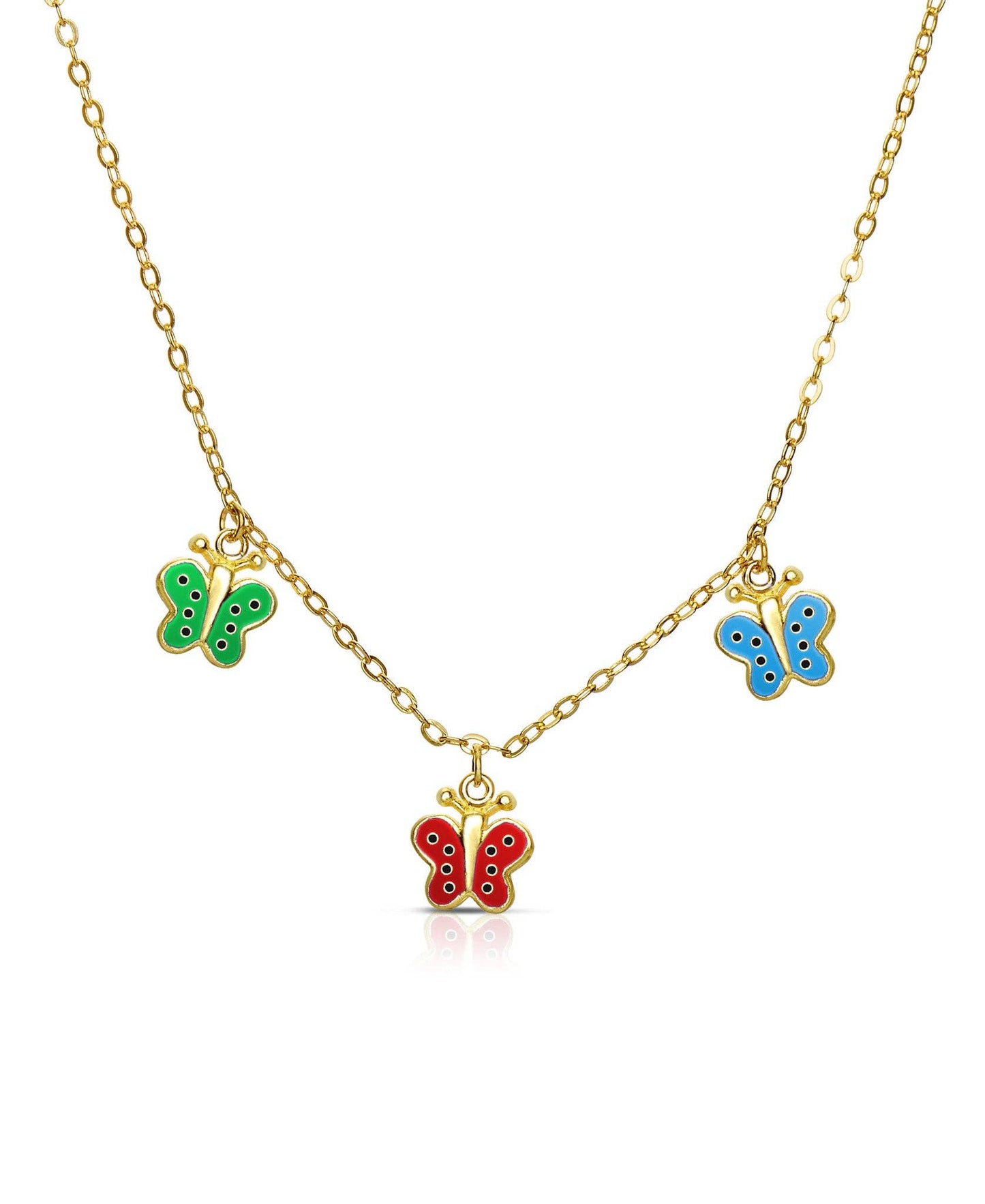 Butterfly Dangle Necklace: Multi