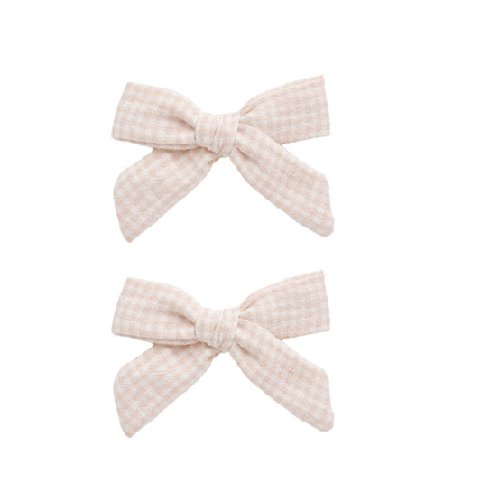 BOWS, SET OF 2 || PETAL GINGHAM