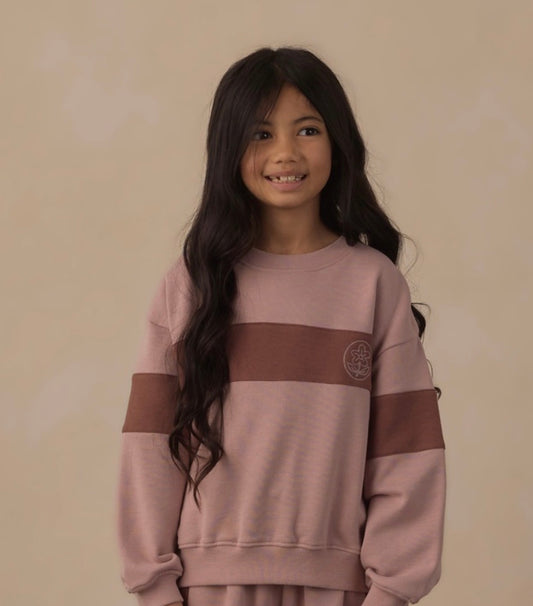PANEL STRIPE SWEATSHIRT ROSEWOOD