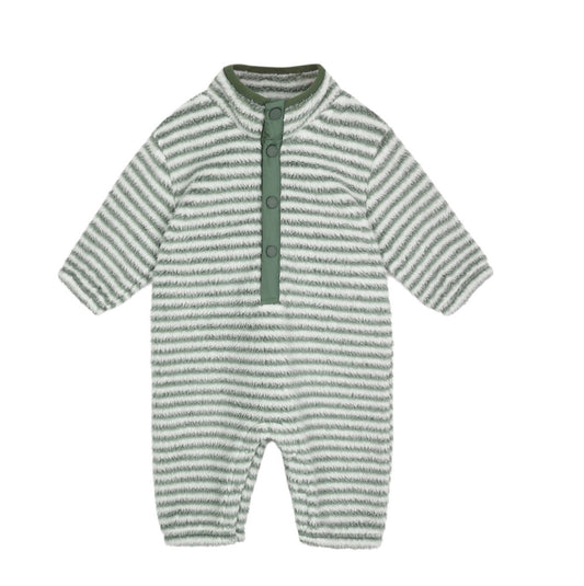 EVERGREEN STRIPE FUZZY WINTER JUMPSUIT ||