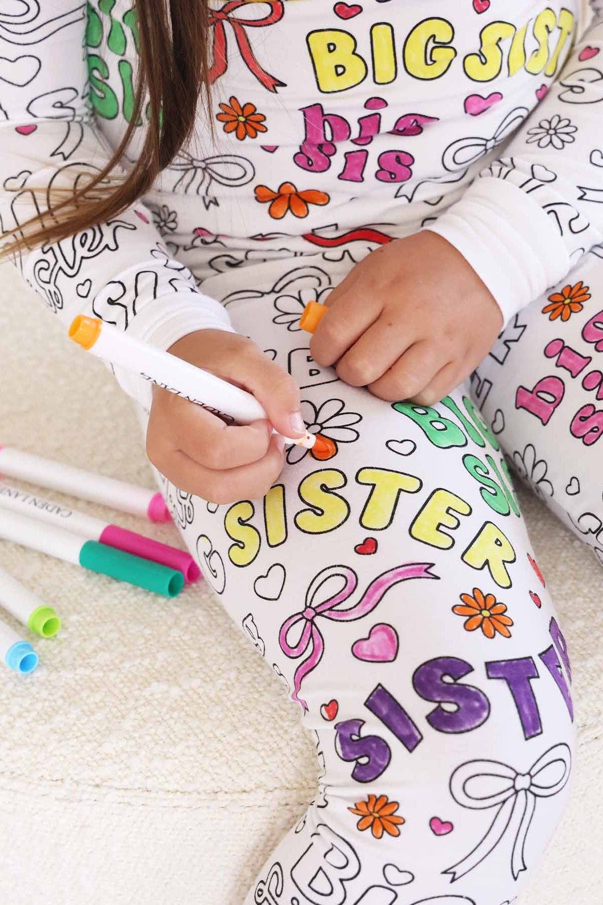 Colorable Two-Piece Pajama Set | Big Sis