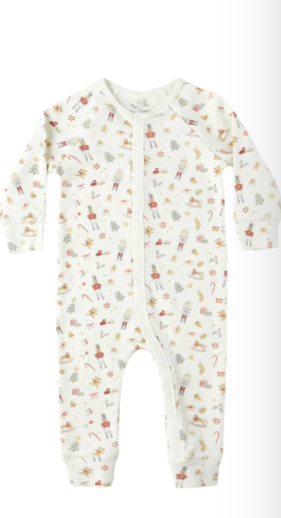 FESTIVE ORGANIC LONG JOHN PAJAMAS