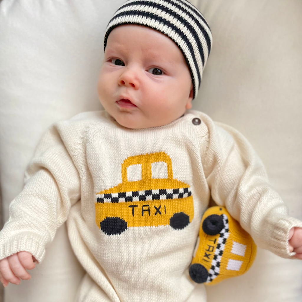 Taxi Organic Baby Rattle Toy