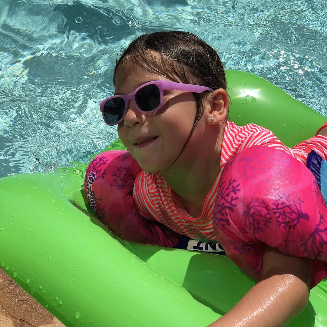 Lavender Glitter Sunglasses: Toddler (Ages 2-4) / Grey Polarized Lens