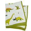 Green Dinosaur - OrganicJacquard Sweater Knit Baby Blanket