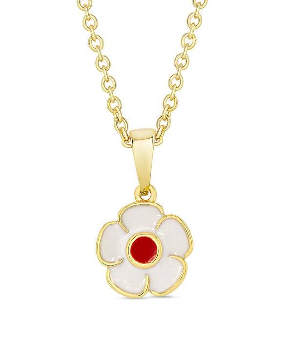 Flower Pendant: White/Red