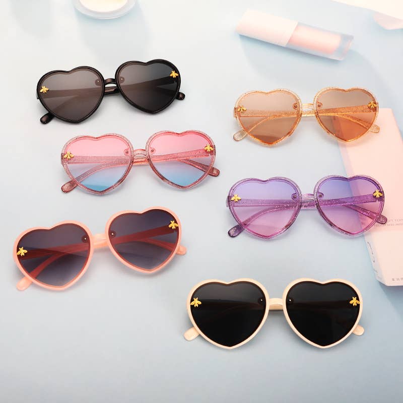 Heart Cute Children's Sunglasses kids summer Sunglasses: Peach