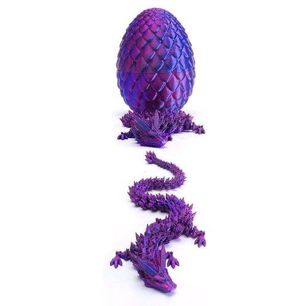 3D Printed Dragon Scale Egg Fidget Toy (Multiple Colors): Green & Blue