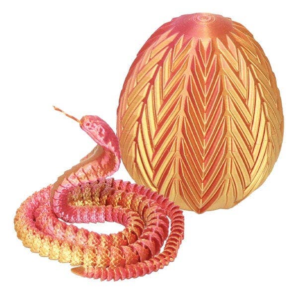 3D Printed Snake Scale Egg Fidget Toy with Egg Included (Multiple Colors): Green/Blue/Purple