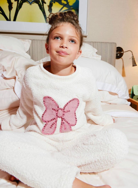 Big Bow Crystal Fuzzy Set, top + pants