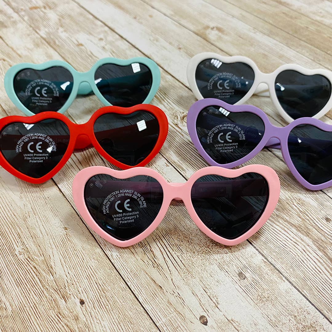 Heart Sunglasses | Lilac: Baby (Ages 0-2) / Grey Polarized Lens