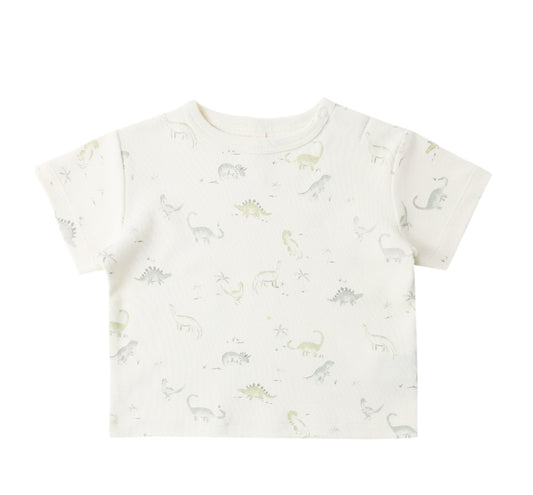 BOXY TEE DINOSAUR + PLAY SHORT SAGE