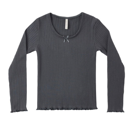 RIBBED LONG SLEEVE MIDNIGHT