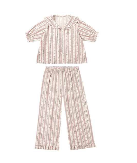 CANDY CANE STRIPE RUFFLE PAJAMAS