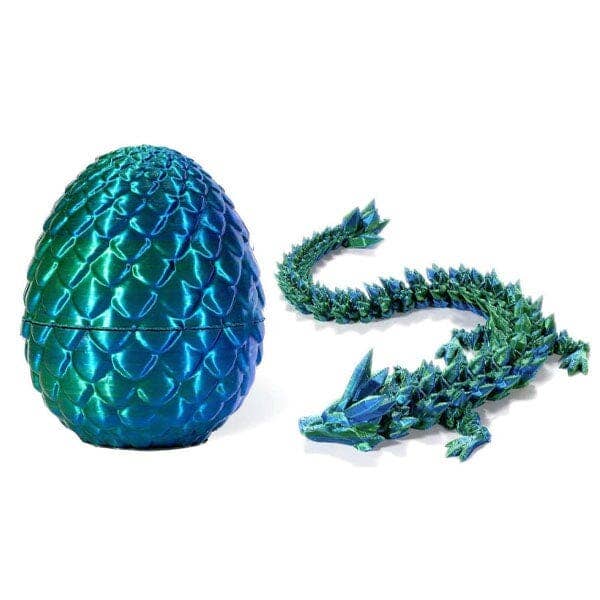 3D Printed Dragon Scale Egg Fidget Toy (Multiple Colors): Green & Blue