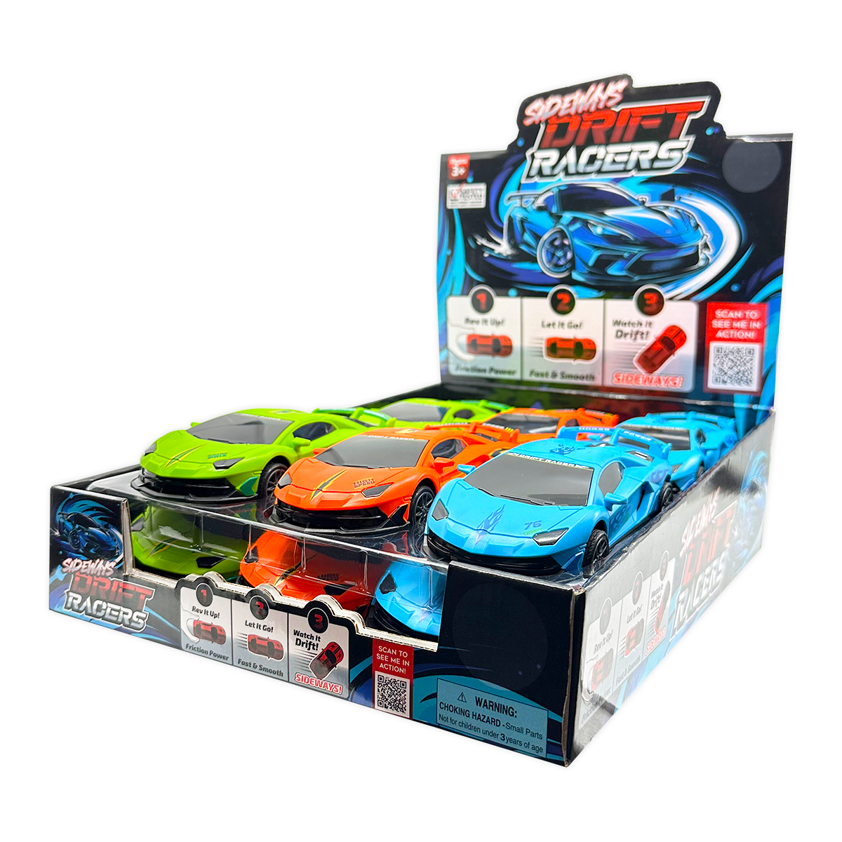 Sideways Drift Racer Friction Car Assortment-