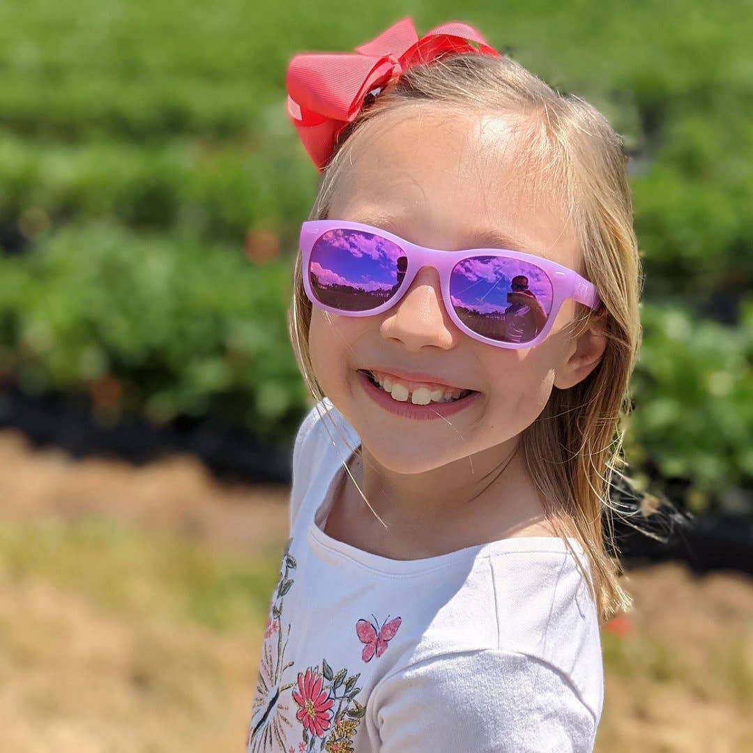 Lavender Glitter Sunglasses: Toddler (Ages 2-4) / Grey Polarized Lens