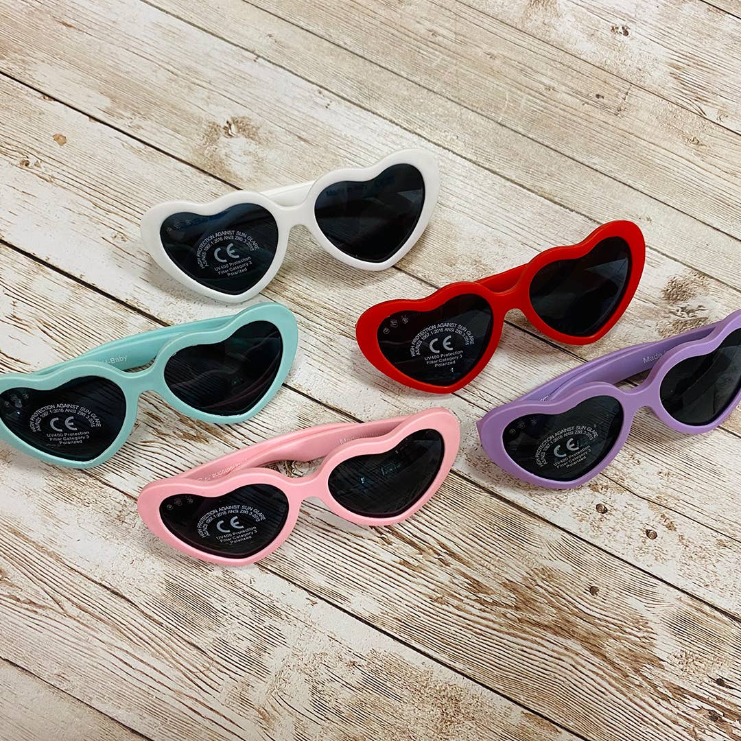 Heart Sunglasses | Lilac: Baby (Ages 0-2) / Grey Polarized Lens