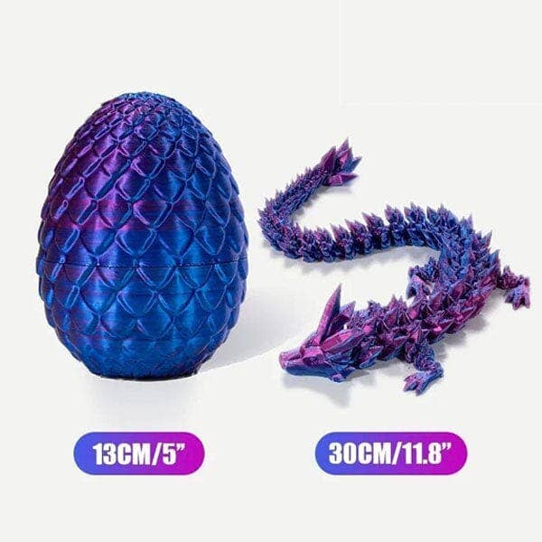 3D Printed Dragon Scale Egg Fidget Toy (Multiple Colors): Green & Blue