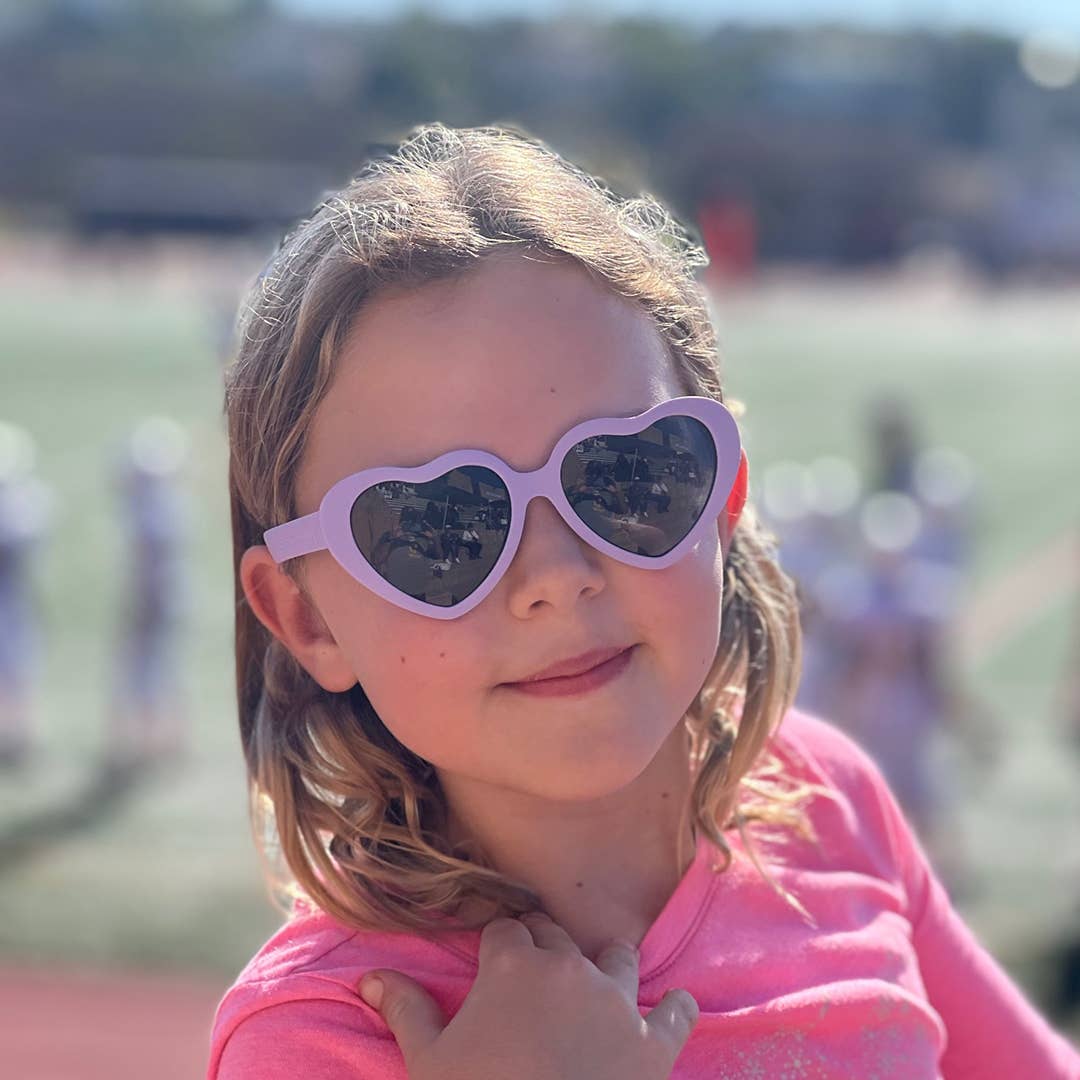 Heart Sunglasses | Lilac: Baby (Ages 0-2) / Grey Polarized Lens