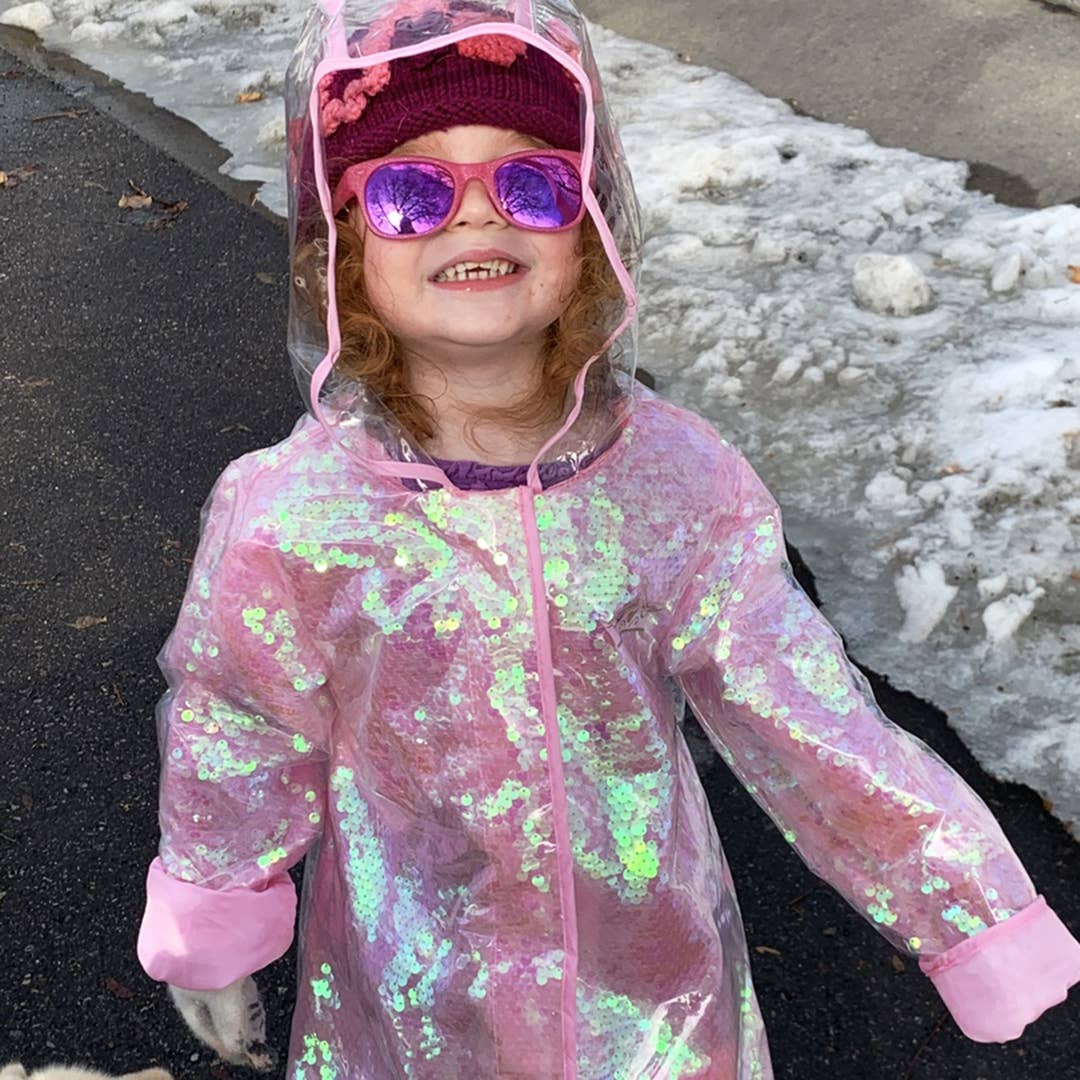 Pink Glitter Sunglasses: Baby (Ages 0-2) / Grey Polarized Lens
