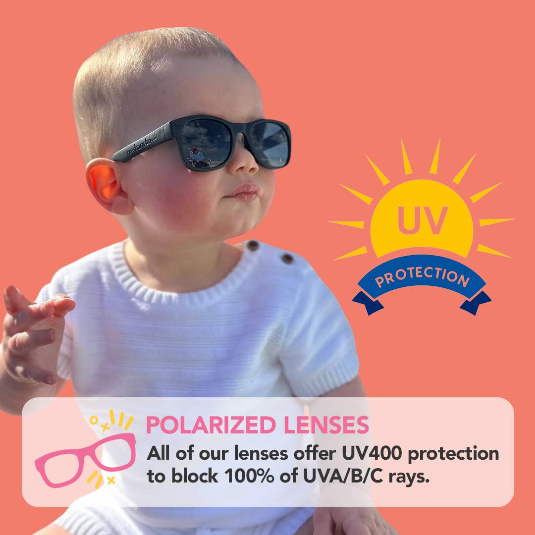 Pink Glitter Sunglasses: Baby (Ages 0-2) / Grey Polarized Lens