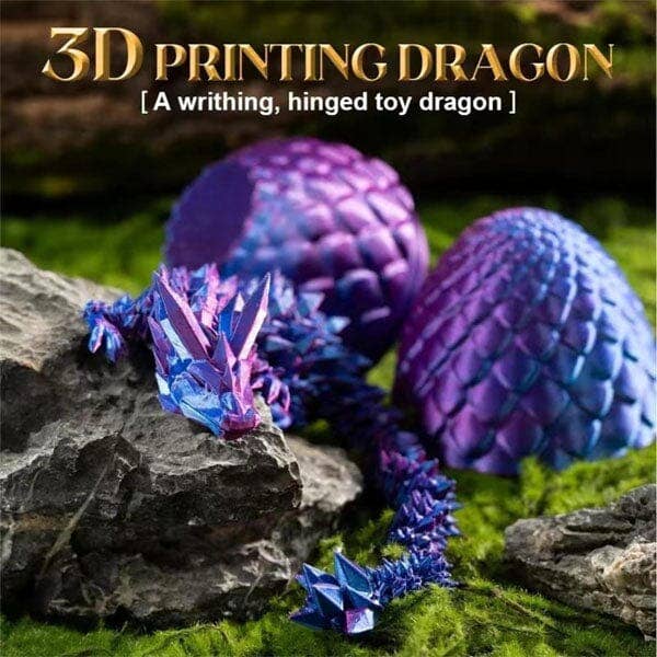 3D Printed Dragon Scale Egg Fidget Toy (Multiple Colors): Green & Blue
