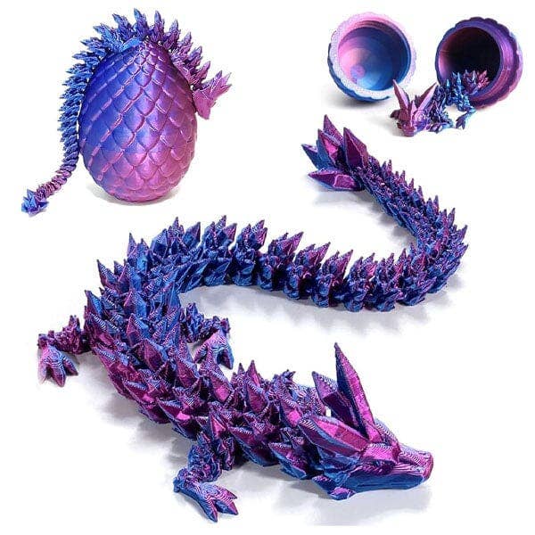 3D Printed Dragon Scale Egg Fidget Toy (Multiple Colors): Green & Blue