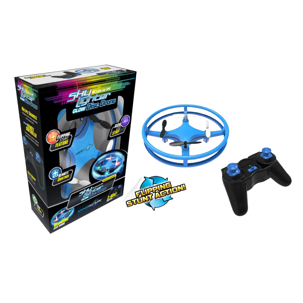 Sky Lighter Glow Disc Drone - RC Light Up UFO Blue