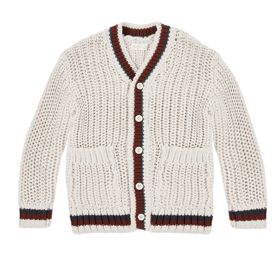 NAVY COLLEGIATE CARDIGAN || NATURAL