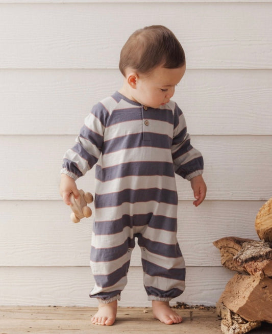HENLEY JUMPSUIT SAGE STRIPE