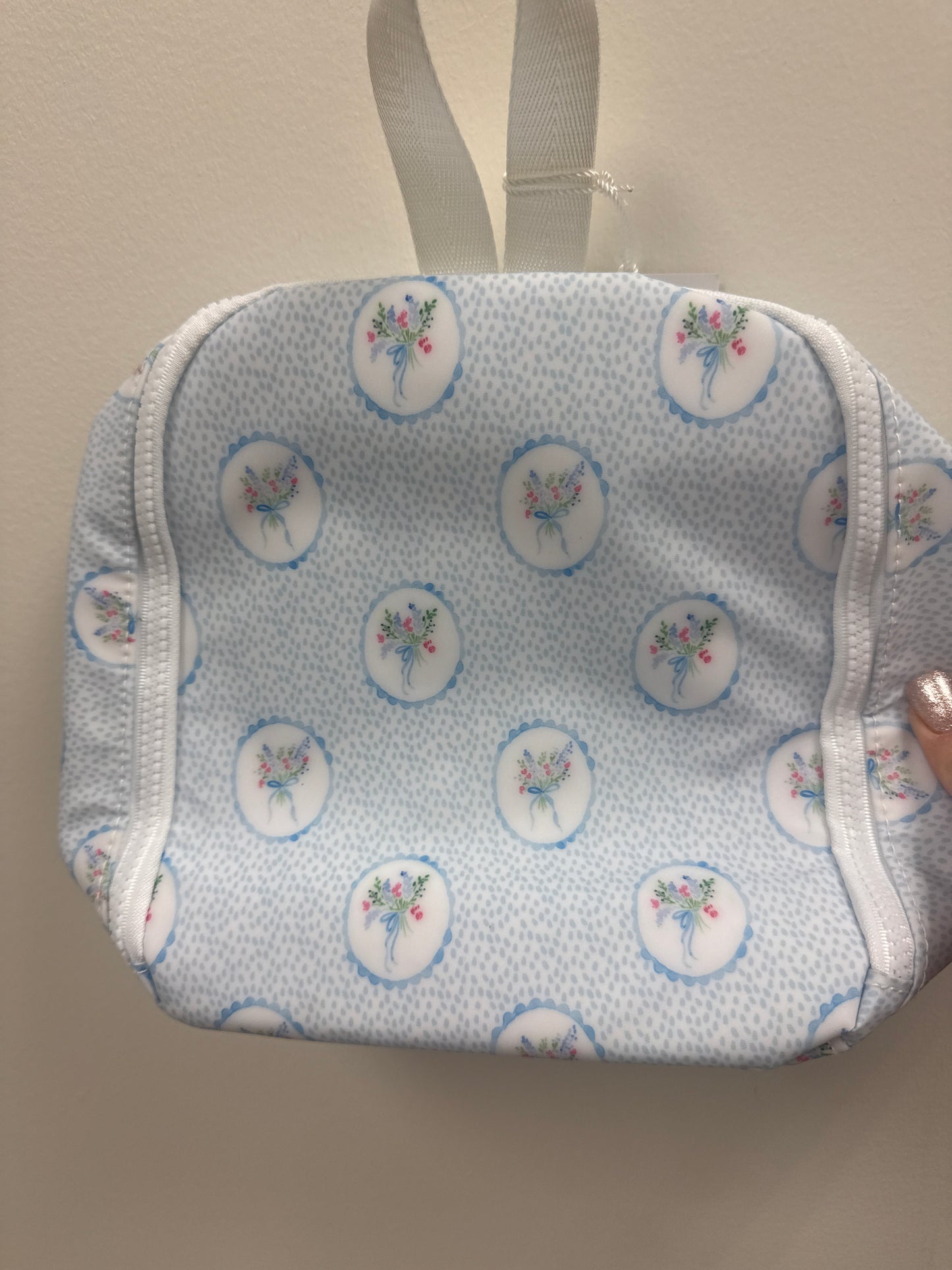 TAKE AWAY LUNCH BAG - INSULATED blue floral medallion