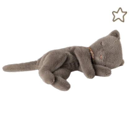 Sleeping kitten plush, Small - Grey