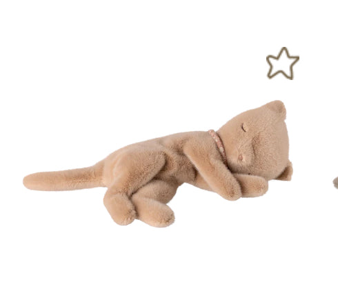 Sleeping kitten plush, Small - Cream Plush