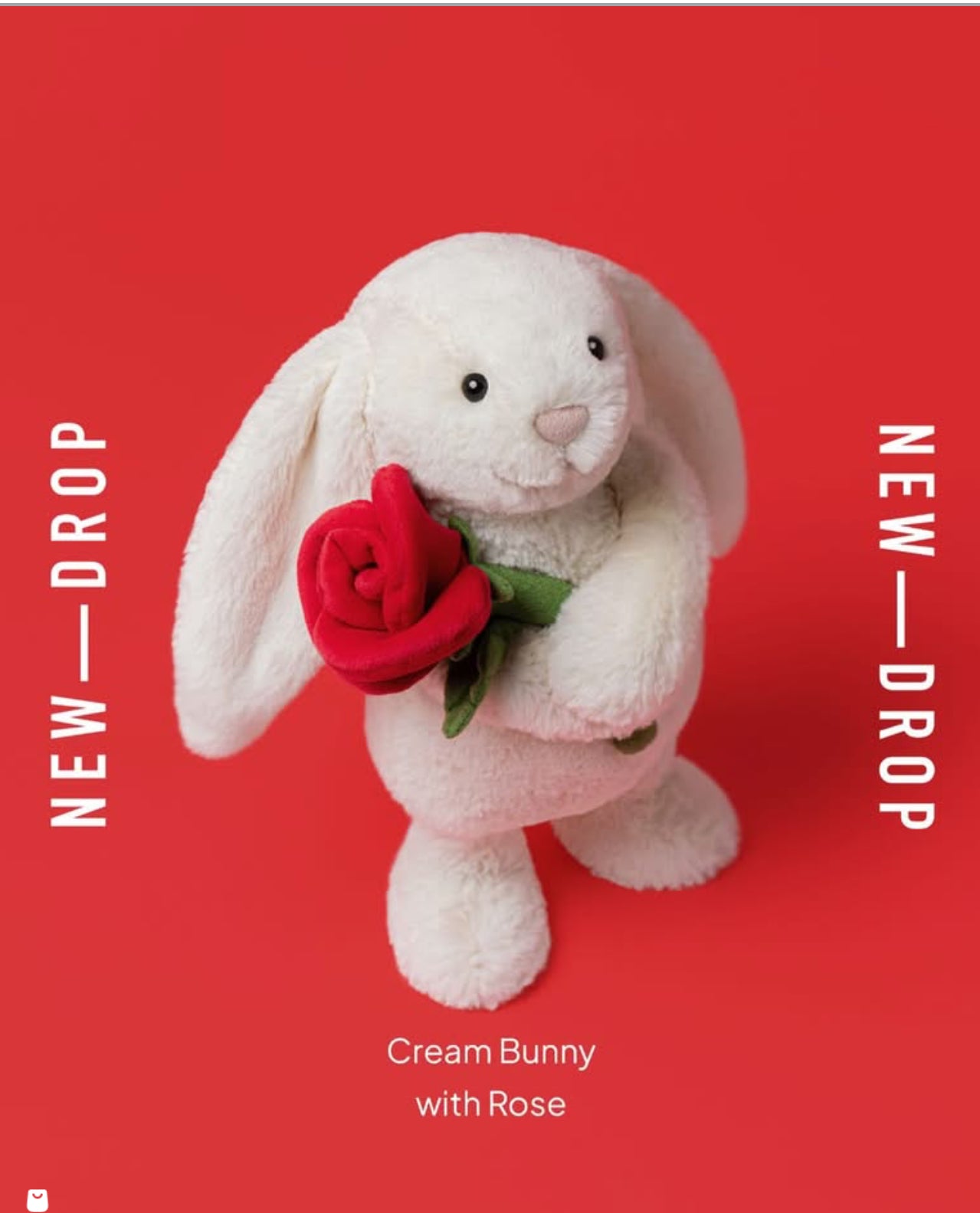 Cream Bunny with Rose