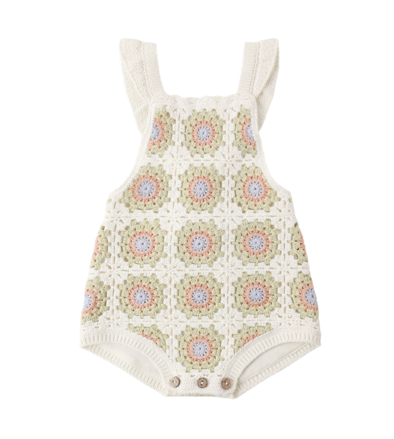 CROCHET ROMPER CITRON DAISY CHECK