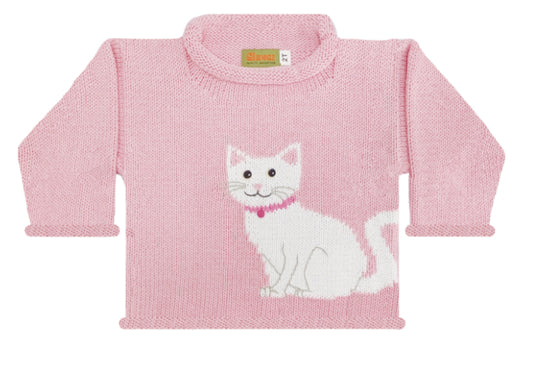 Cat Rollneck Sweater light pink