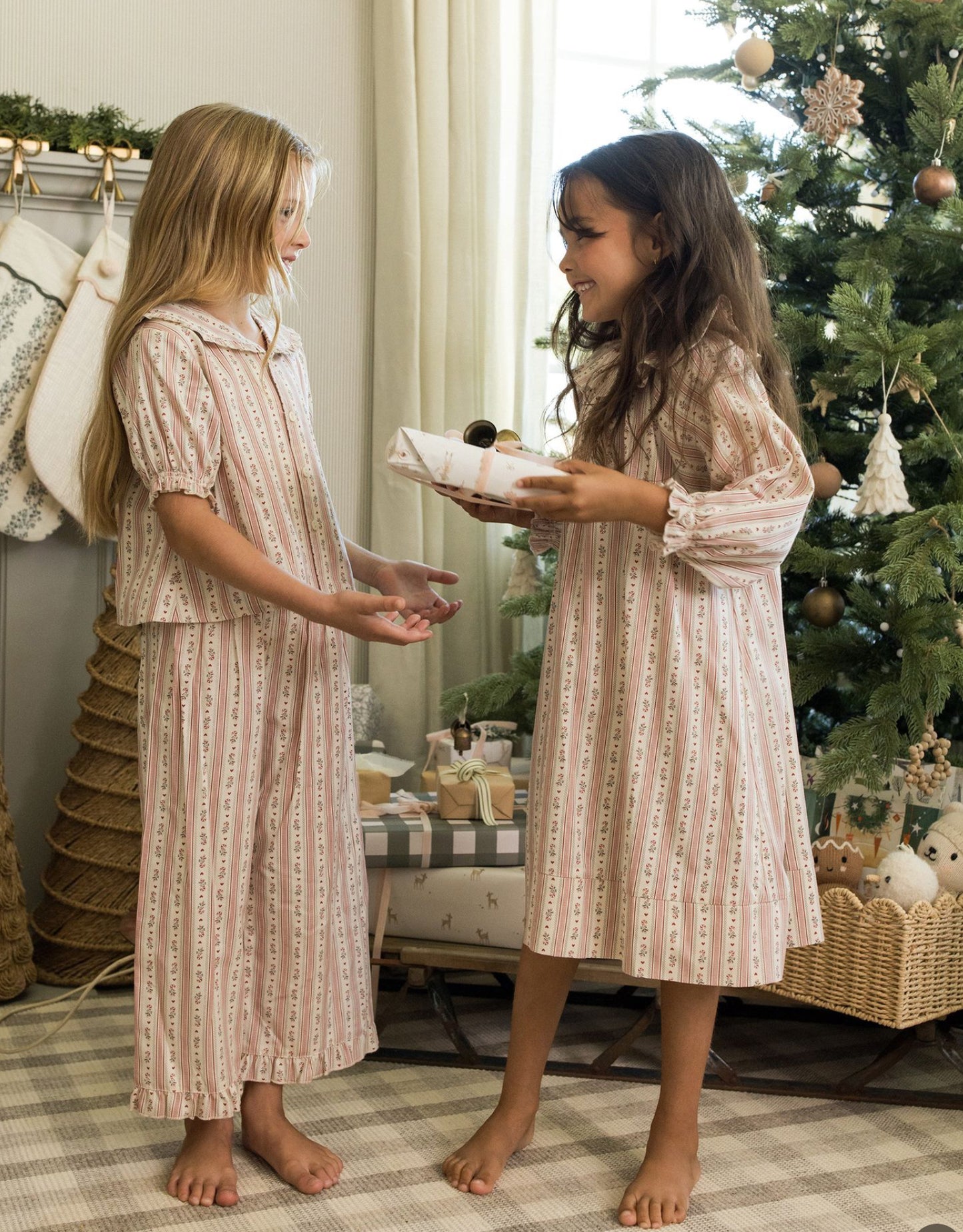 CANDY CANE STRIPE RUFFLE PAJAMAS
