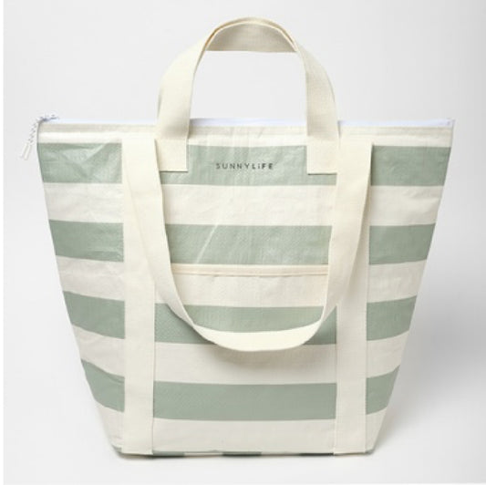 Light Cooler Tote La Palma Sage Stripe