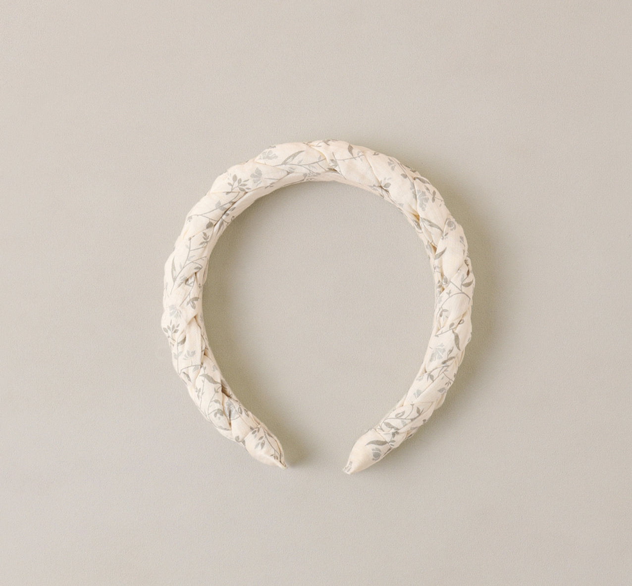 BRAIDED HEADBAND FRENCH FLORAL STRIPE