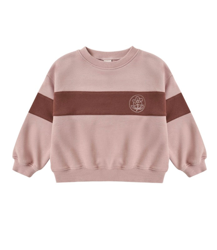 PANEL STRIPE SWEATSHIRT ROSEWOOD