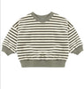 VELOUR RELAXED SWEATSHIRT + SWEATPANT SPRUCE STRIPE