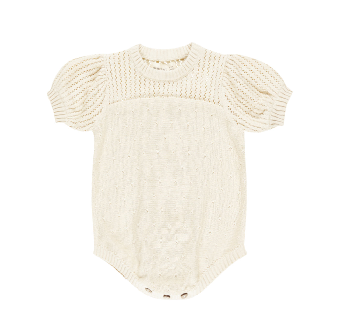 POINTELLE KNIT ROMPER | NATURAL